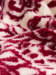 Estampado de cachemira en burdeos - Paisley Print Funnel Neck Borg Jacket - Imagen 8 de 8