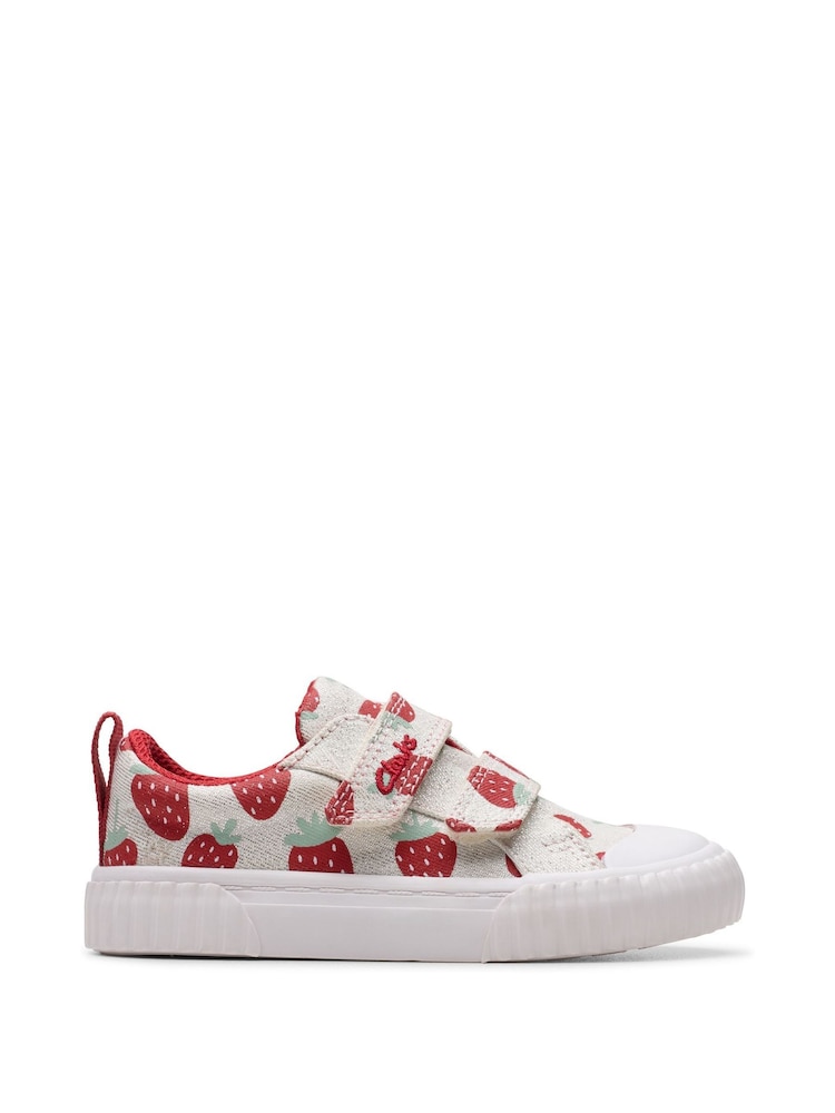 Clarks Silver Standard Fit (F) Fabric Foxing FraiseT. Canvas Shoes - Image 1 of 7