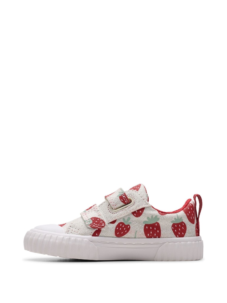 Clarks Silver Standard Fit (F) Fabric Foxing FraiseT. Canvas Shoes - Image 2 of 7