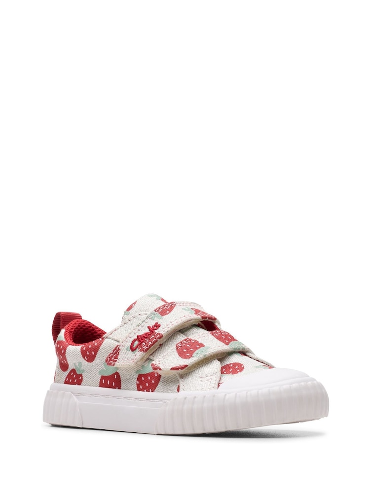 Clarks Silver Standard Fit (F) Fabric Foxing FraiseT. Canvas Shoes - Image 3 of 7