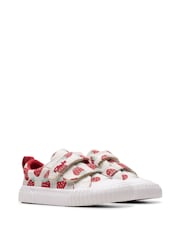 Clarks Silver Standard Fit (F) Fabric Foxing FraiseT. Canvas Shoes - Image 4 of 7