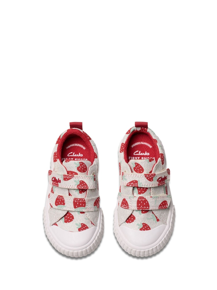 Clarks Silver Standard Fit (F) Fabric Foxing FraiseT. Canvas Shoes - Image 5 of 7
