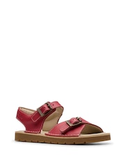Clarks Red Leather PlaysunReef K. Sandals - Image 3 of 7