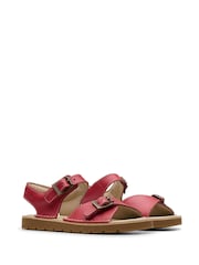 Clarks Red Leather PlaysunReef K. Sandals - Image 4 of 7