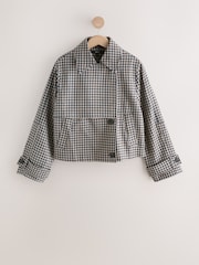 Kariert/Marineblau - Cropped-Trenchcoat - Bild 5 von 8