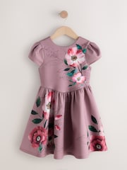 بني - Floral Party Dress (3-16yrs) - صورة 1 من 4