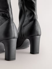Black Standard/Wide Fit Forever Comfort® Round Toe Knee High Sock Boots - Image 5 of 5
