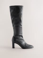 Black Standard/Wide Fit Forever Comfort® Round Toe Knee High Sock Boots - Image 6 of 10