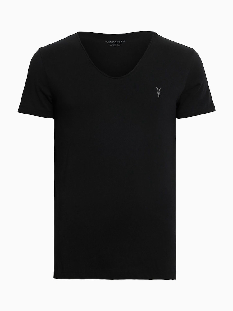 AllSaints Black Tonic Scoop 100% Organic Cotton T-Shirt - Image 7 of 7
