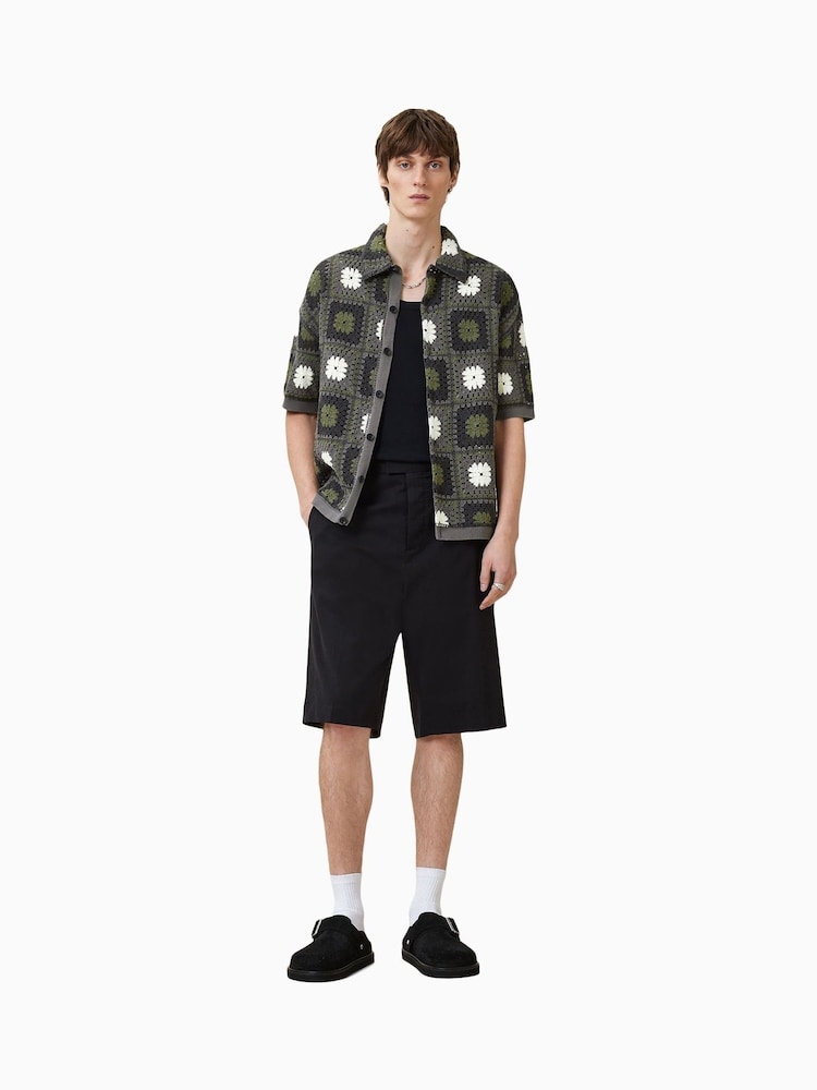 AllSaints Green Mandon 100% Organic Cotton Cardigan - Image 1 of 7