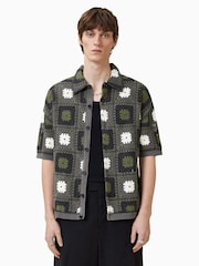AllSaints Green Mandon 100% Organic Cotton Cardigan - Image 2 of 7