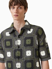 AllSaints Green Mandon 100% Organic Cotton Cardigan - Image 3 of 7
