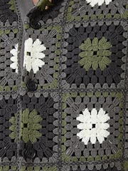 AllSaints Green Mandon 100% Organic Cotton Cardigan - Image 5 of 7