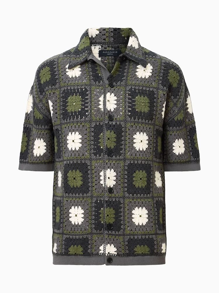 AllSaints Green Mandon 100% Organic Cotton Cardigan - Image 7 of 7
