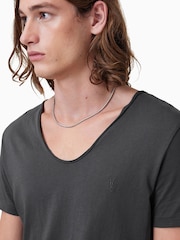 AllSaints Grey Tonic Scoop 100% Organic Cotton T-Shirt - Image 2 of 7