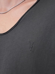 AllSaints Grey Tonic Scoop 100% Organic Cotton T-Shirt - Image 4 of 7