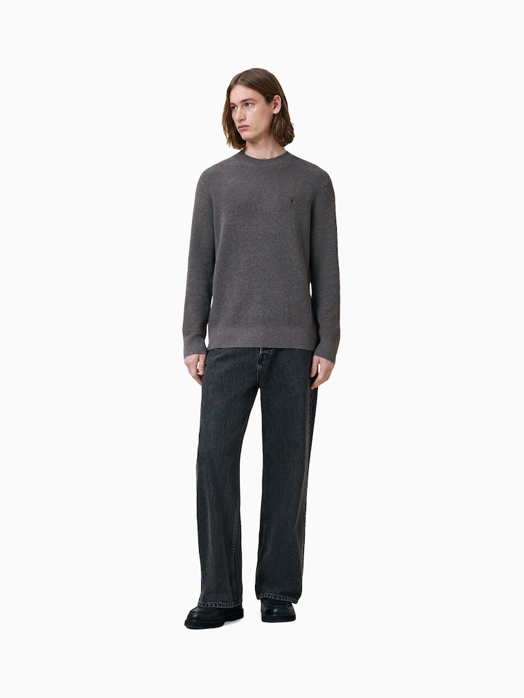AllSaints MONUMENT GREY Aspen Crew Jumper - Image 2 of 7
