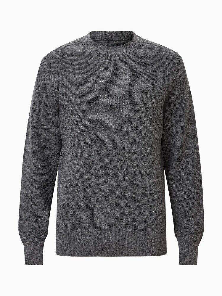 Monumento cinza - AllSaints Aspen Grey Waffle Texture Crew Neck Jumper - Imagem 8 de 8