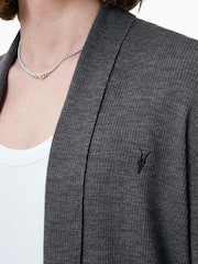 Monument Grey - Allsaints Odprta jopica Mode Merino - Slika 3 iz 5