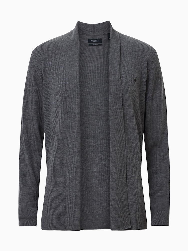Monument Grey - Allsaints Odprta jopica Mode Merino - Slika 5 iz 5