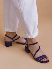 Jones Bootmaker Blue Ginette2 Heeled Leather Sandals - Image 1 of 6