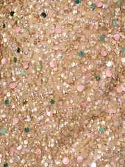 Adrianna Papell Pink Beaded Halter Short Dress - Image 6 of 6