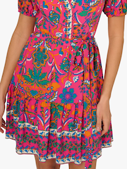 Adrianna  by Adrianna Papell Pink Printed Short Flounce Dress - Image 5 of 6