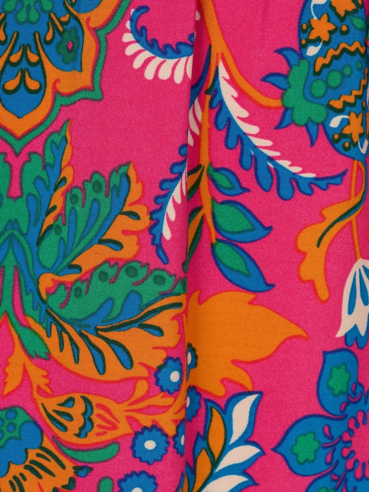 Adrianna  by Adrianna Papell Pink Printed Short Flounce Dress - Image 7 of 7