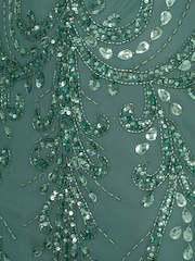 Adrianna Papell Green Beaded Blouson Long Dress - Image 6 of 6