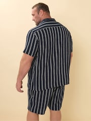 BadRhino Big & Tall Blue Co-Ord Stripe 100% Cotton Shirt - Image 3 of 6