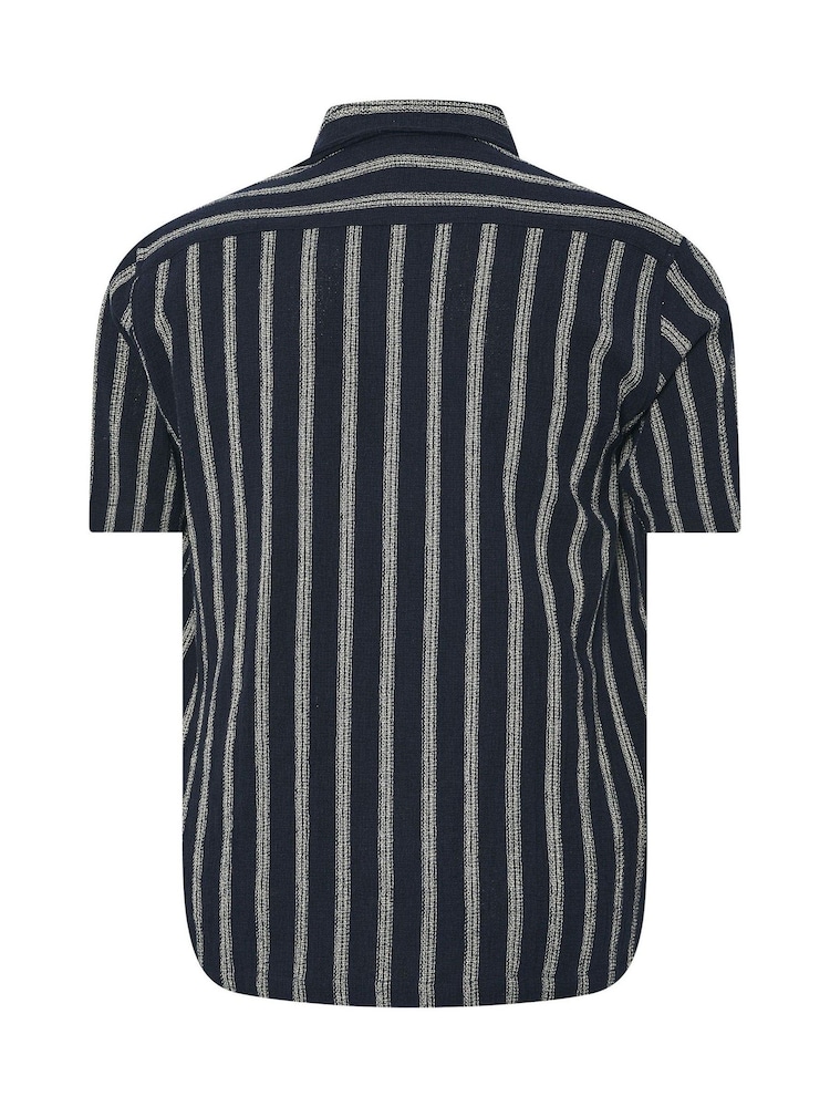 BadRhino Big & Tall Blue Co-Ord Stripe 100% Cotton Shirt - Image 6 of 6