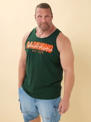 BadRhino Big & Tall Green Slogan 100% Cotton Vests 2 Pack - Image 2 of 8