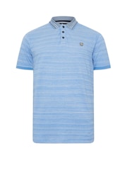 BadRhino Big & Tall Blue Jacquard 100% Cotton Polo Shirt - Image 1 of 2