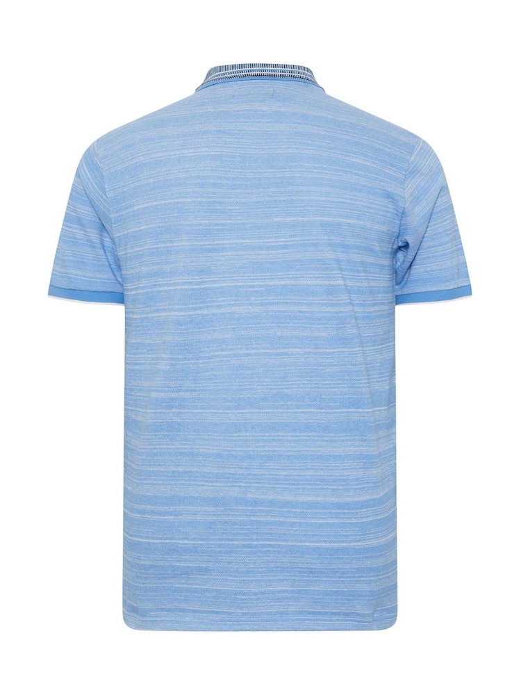 BadRhino Big & Tall Blue Jacquard 100% Cotton Polo Shirt - Image 2 of 2