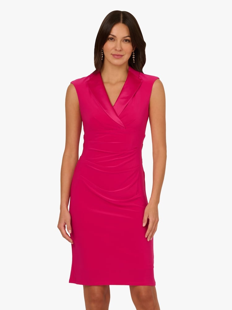 Adrianna Papell Pink Jersey Tuxedo Dress - Image 1 of 6