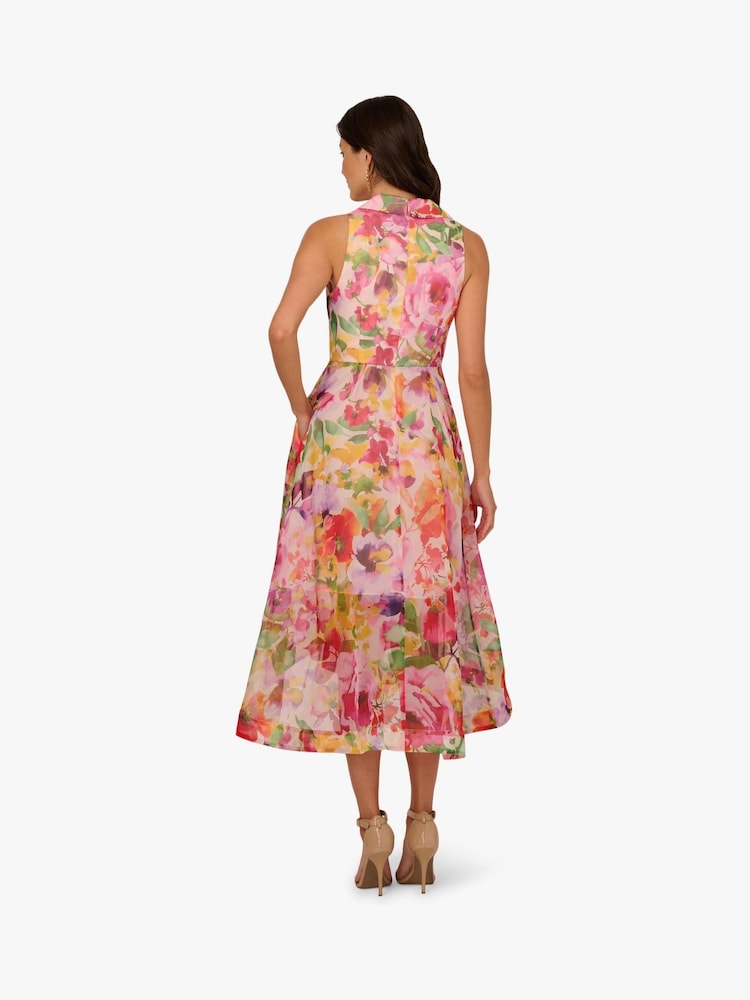 Adrianna Papell Pink Printed High Low Dress - Image 2 of 6