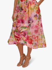 Adrianna Papell Pink Printed High Low Dress - Image 5 of 6