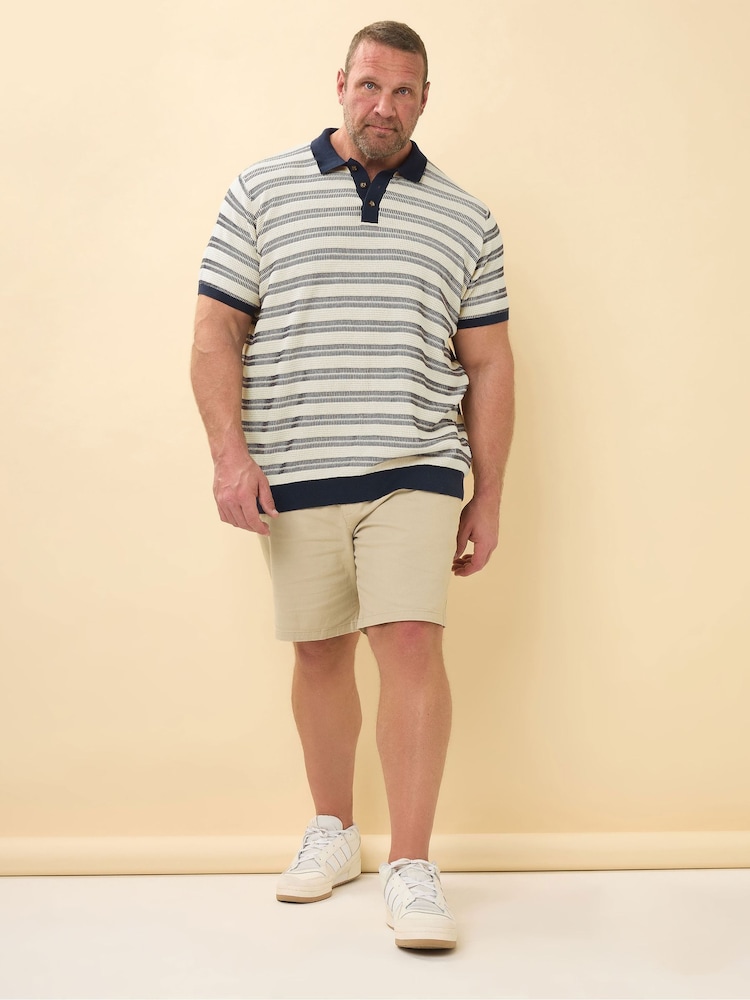 Темно-синий - BadRhino Big & Tall Knitted 100% Cotton Polo Shirt - Image 2 of 6