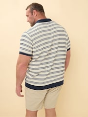 Темно-синий - BadRhino Big & Tall Knitted 100% Cotton Polo Shirt - Image 3 of 6