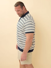 Темно-синий - BadRhino Big & Tall Knitted 100% Cotton Polo Shirt - Image 4 of 6