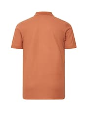 BadRhino Big & Tall Orange Waffle Texture Zip 100% Cotton Polo Shirt - Image 2 of 2