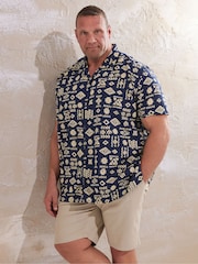 BadRhino Big & Tall Blue 100% Cotton Slub Shirt - Image 2 of 4