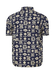 BadRhino Big & Tall Blue 100% Cotton Slub Shirt - Image 4 of 4
