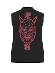 BadRhino Big & Tall Black 100% Cotton Back And Front Print Vest - Image 2 of 2