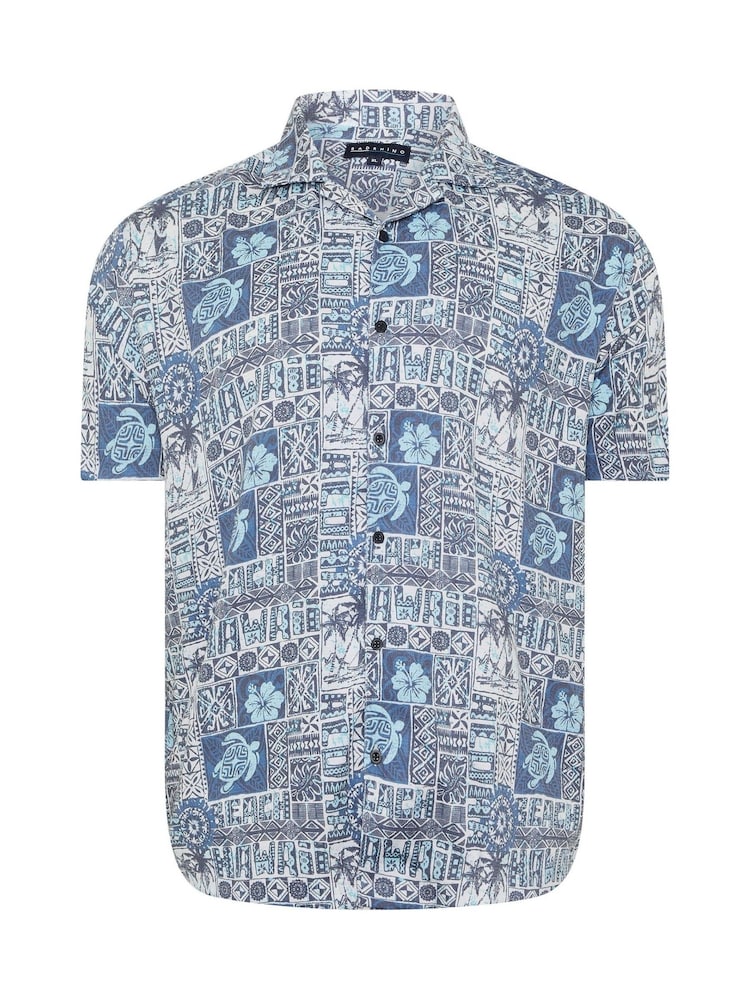 BadRhino Big & Tall Blue Seersucker Turtle Shirt - Image 1 of 2