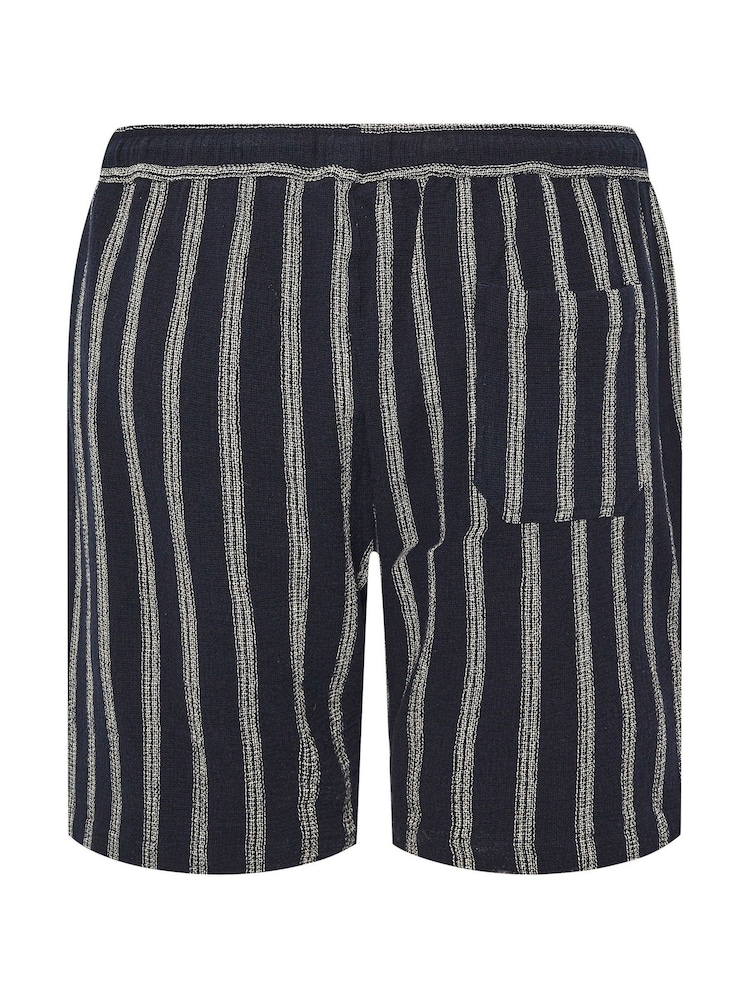 BadRhino Big & Tall Blue Co-Ord Stripe 100% Cotton Shorts - Image 6 of 6
