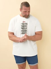 BadRhino Big & Tall White Jaws 100% Cotton T-Shirt - Image 1 of 6
