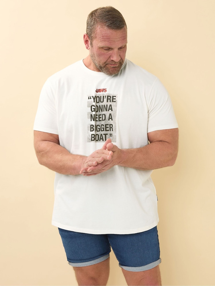 BadRhino Big & Tall White Jaws 100% Cotton T-Shirt - Image 1 of 6