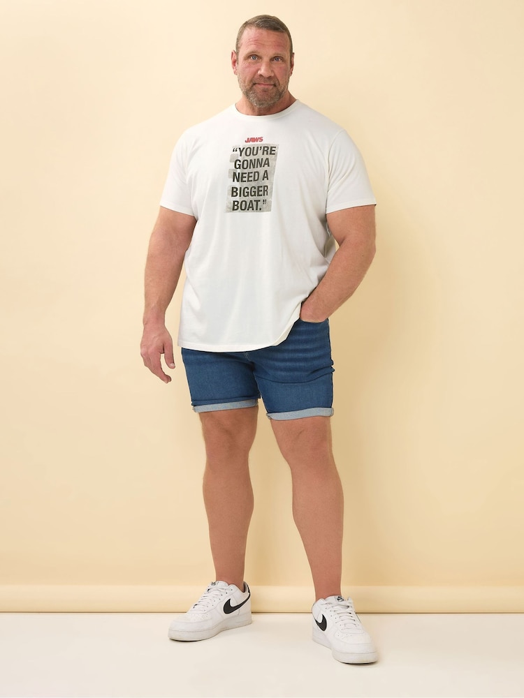 BadRhino Big & Tall White Jaws 100% Cotton T-Shirt - Image 2 of 6