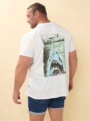 BadRhino Big & Tall White Jaws 100% Cotton T-Shirt - Image 3 of 6